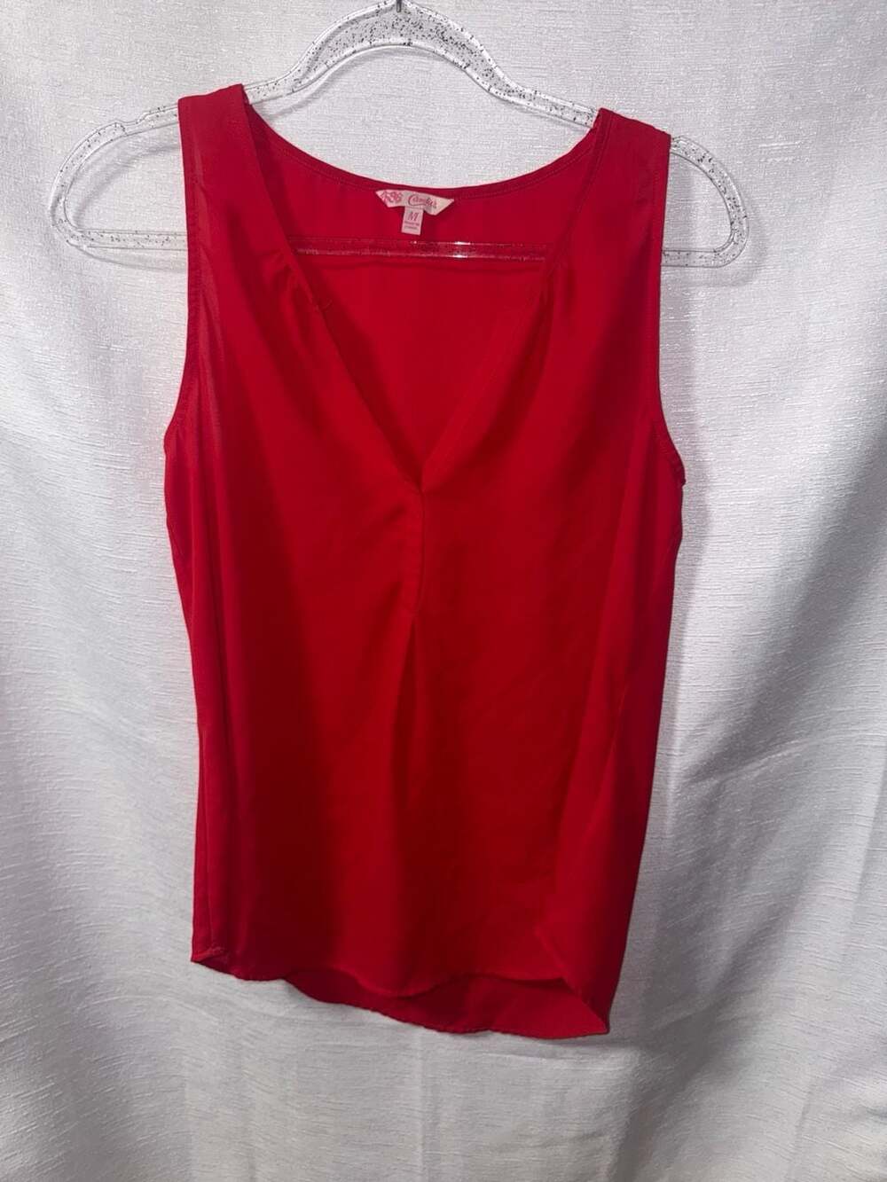 Candie's Red Sleeveless V-Neck Blouse
